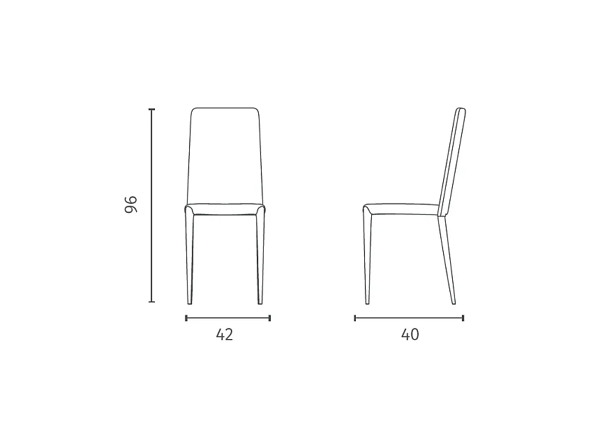 Cleo Chaise en éco-cuir gris tourterelle 4 pcs