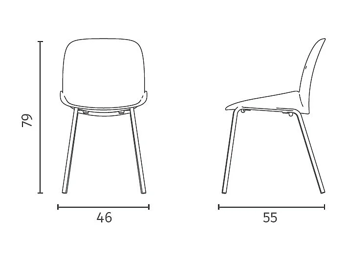 Eva Chaise en polypropylène rouille 4 pcs