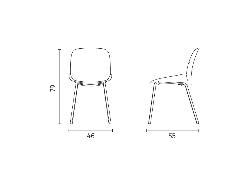 Eva Chaise en polypropylène rouille 4 pcs