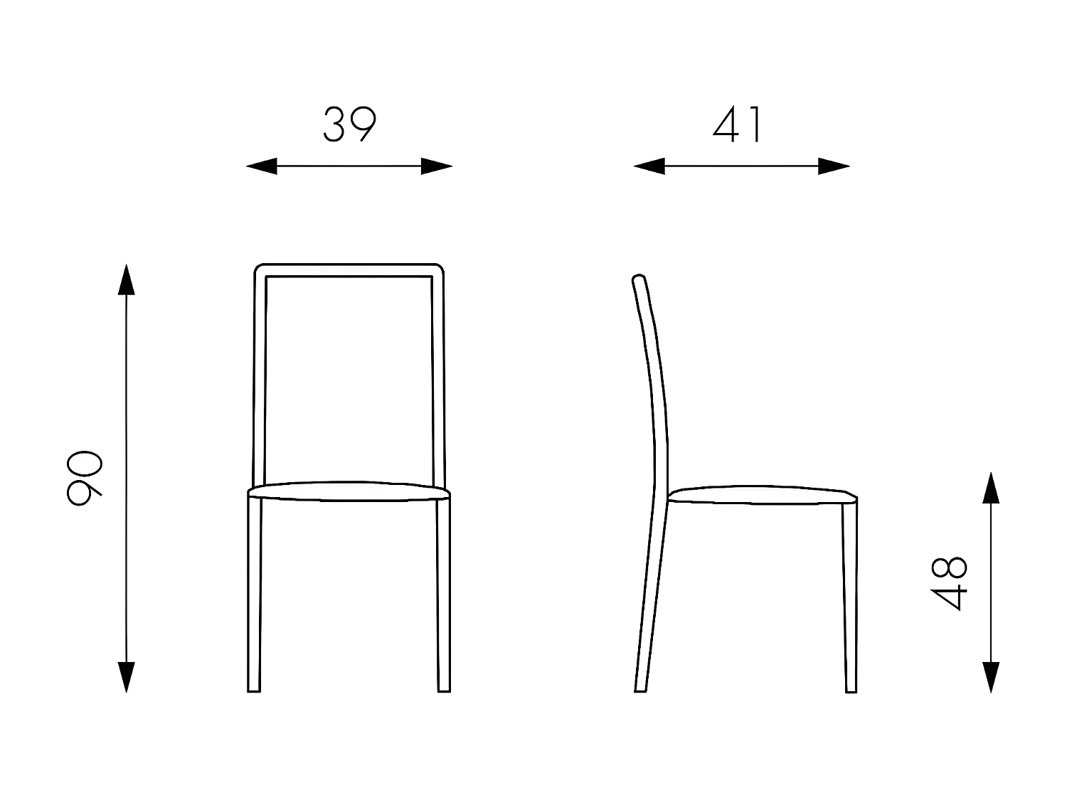 Net Chaise en éco-cuir gris foncé 4 pcs