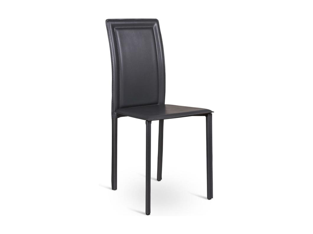 Net - Sedia in ecopelle grigio scuro 4 pz