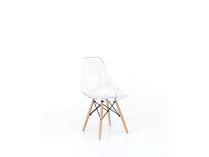 Isotta Chaise en polycarbonate PVC blanc 4 pcs