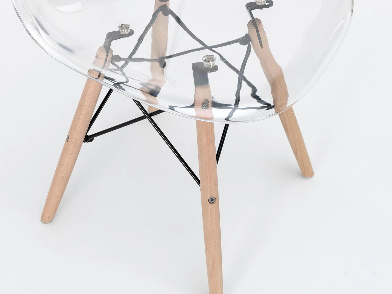 Isotta - Silla de policarbonato PVC blanco 4 piezas