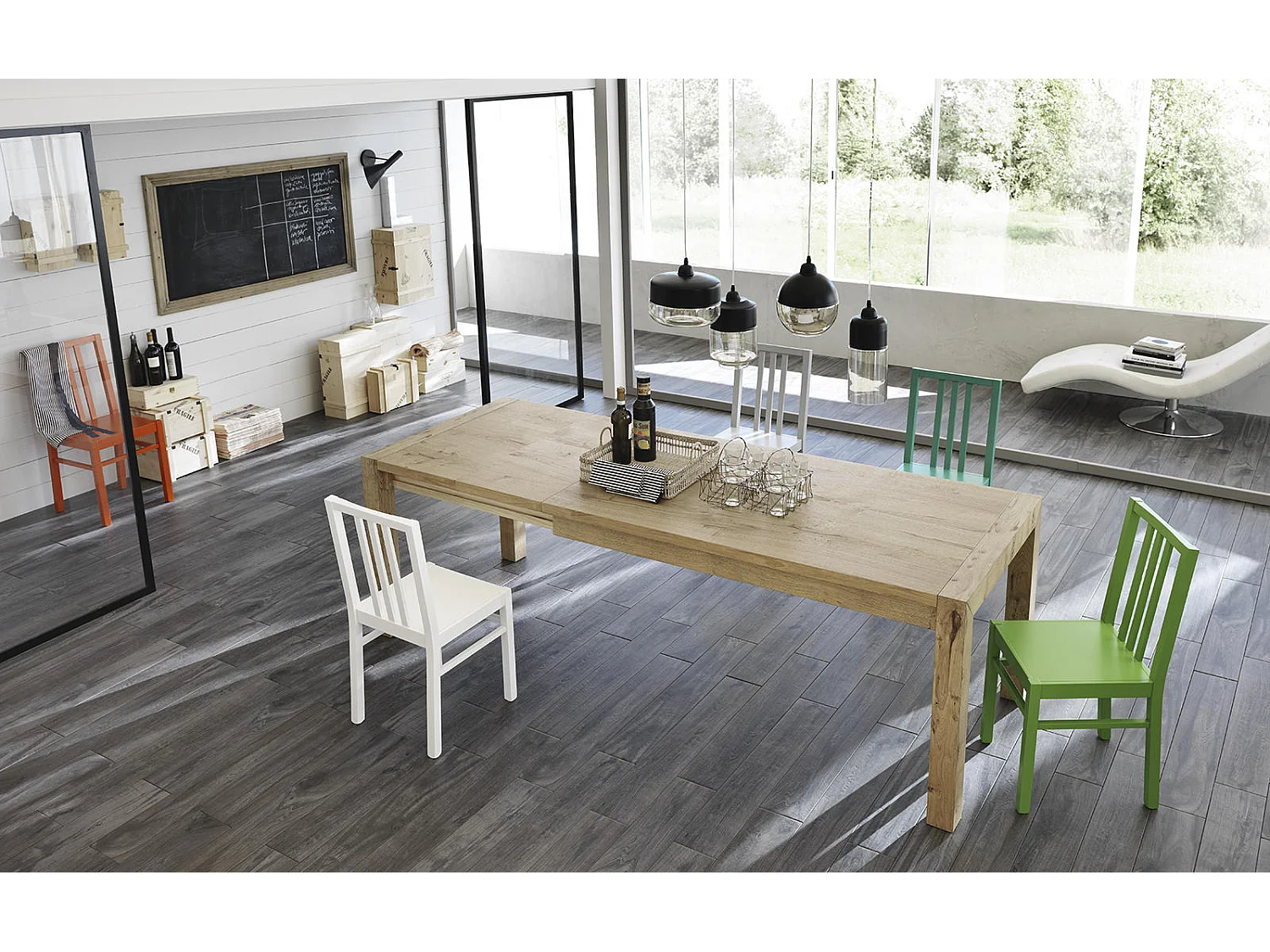 Mina - Grüner Holzstuhl 2-tlg