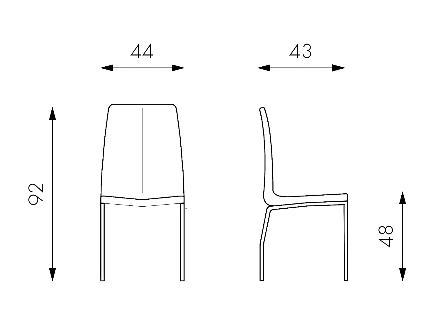 Viva Chaise en éco-cuir gris foncé 4 pcs