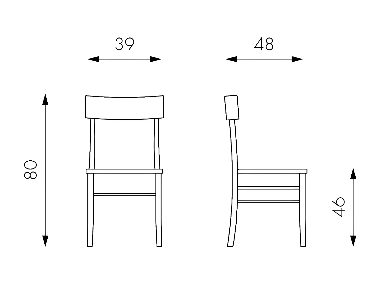 Brera Chaise en bois turquoise 2 pcs
