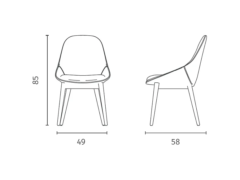 Astrid - Blauwe stoffen stoel 4 st