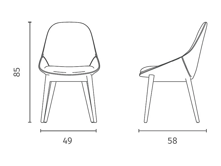 Astrid - Sedia in tessuto marrone 4 pz