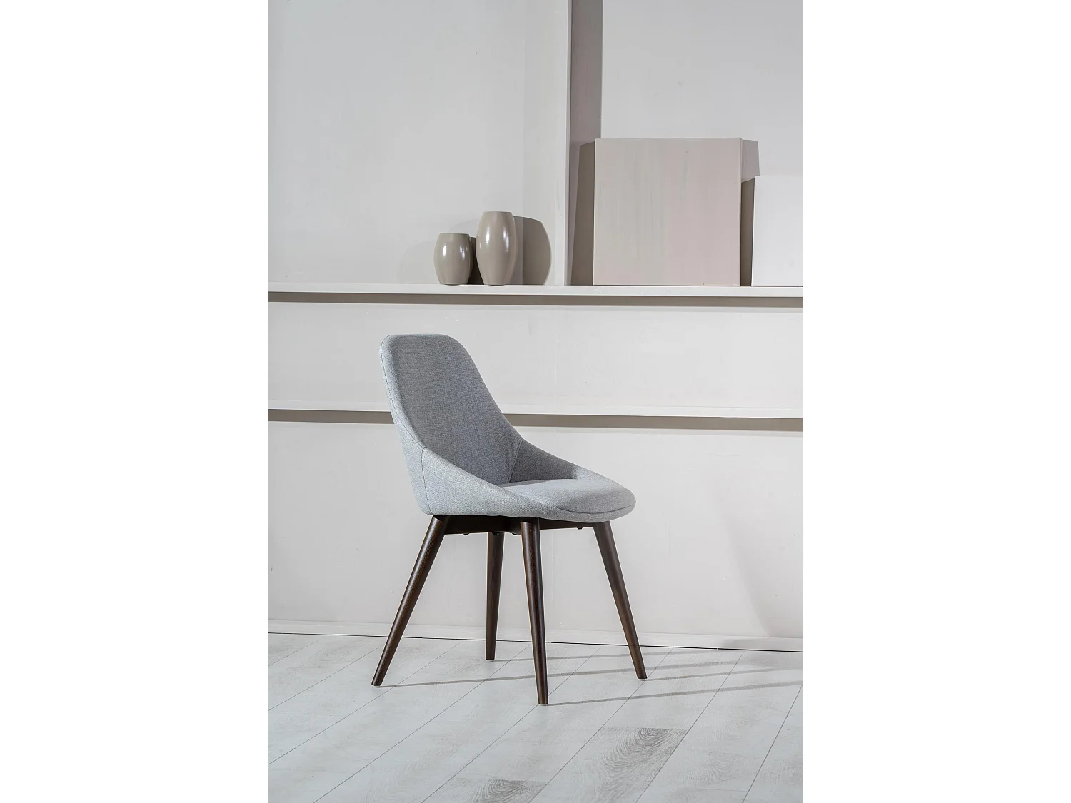 Astrid - Sedia in tessuto grigio 4 pz