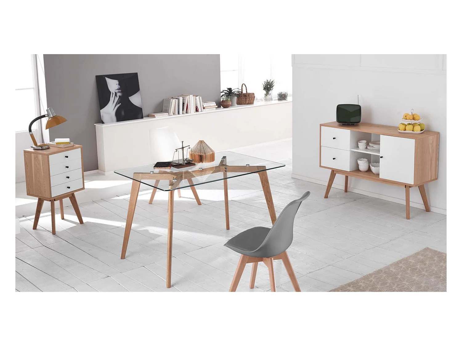 Carlotta - Cadeira de polipropileno em couro ecológico cinza escuro 4 unidades