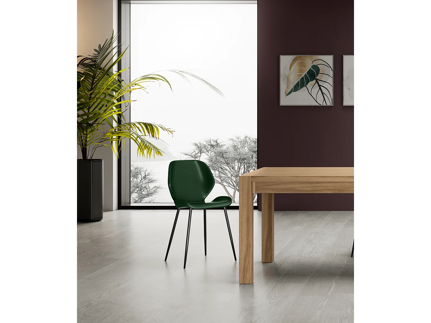 Diana - Blauwe soft touch stoel 4 stuks