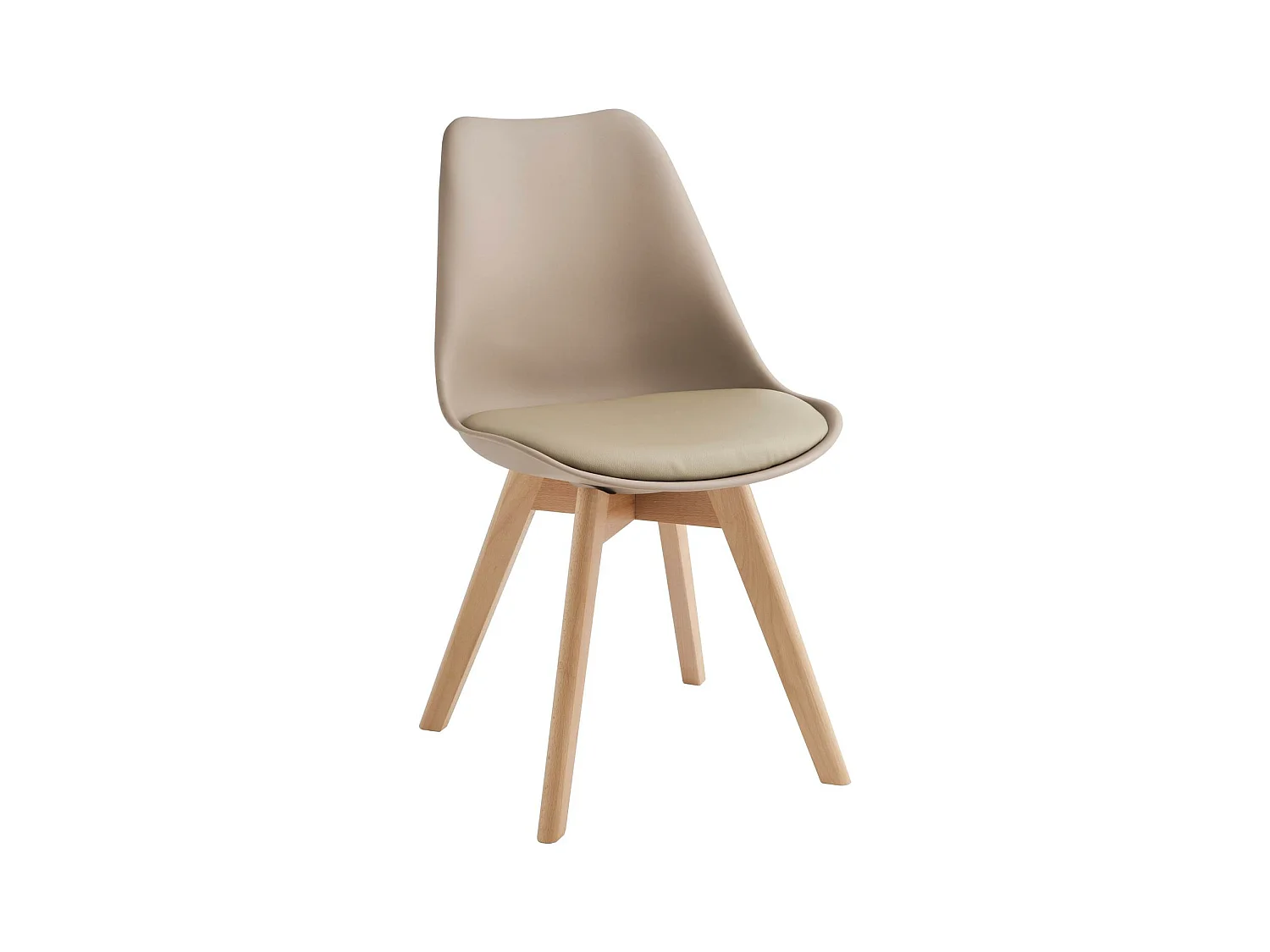 Carlotta - Silla en polipropileno ecopiel beige 4 piezas