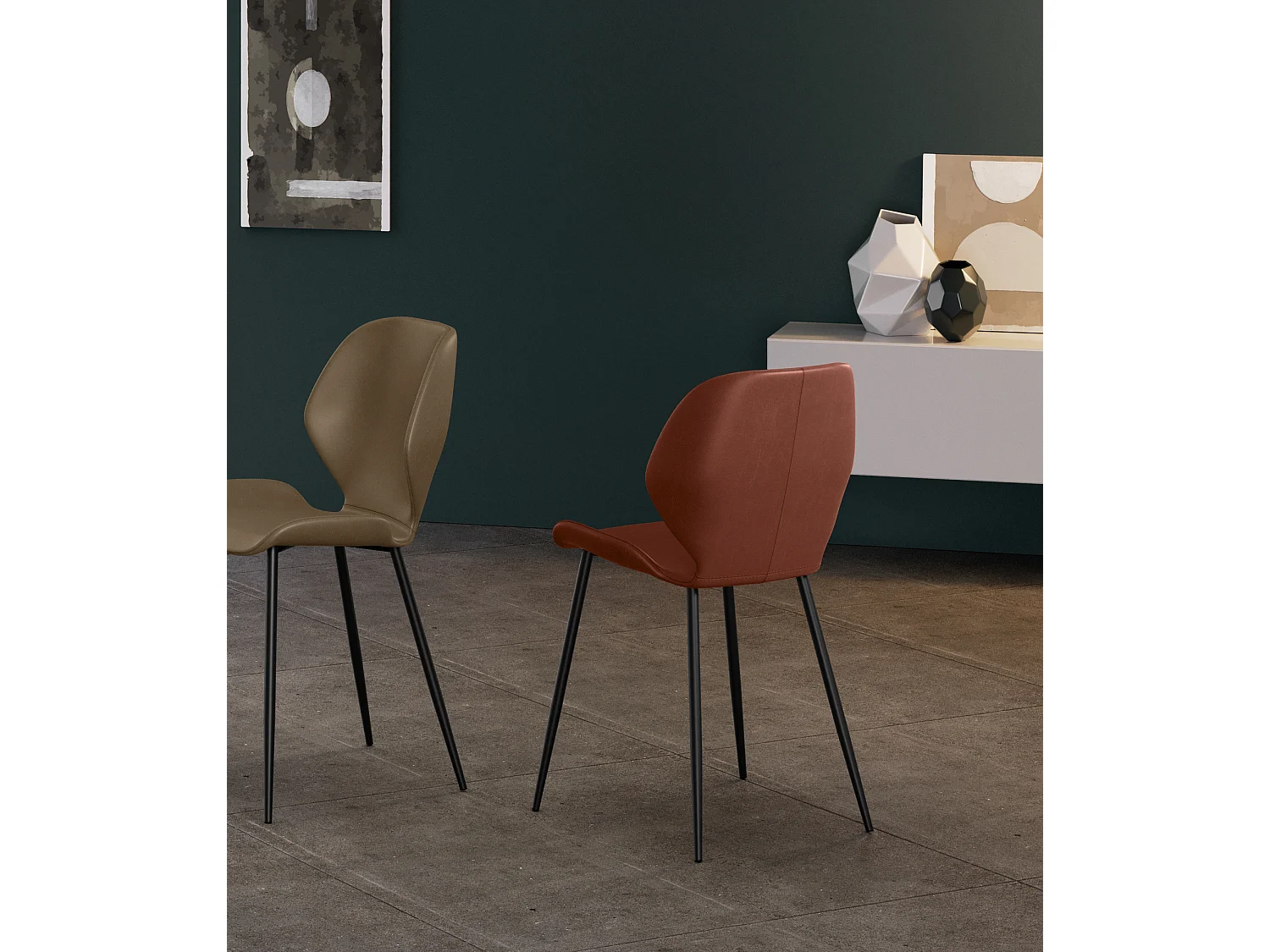 Diana - Roter Soft-Touch-Stuhl 4-tlg