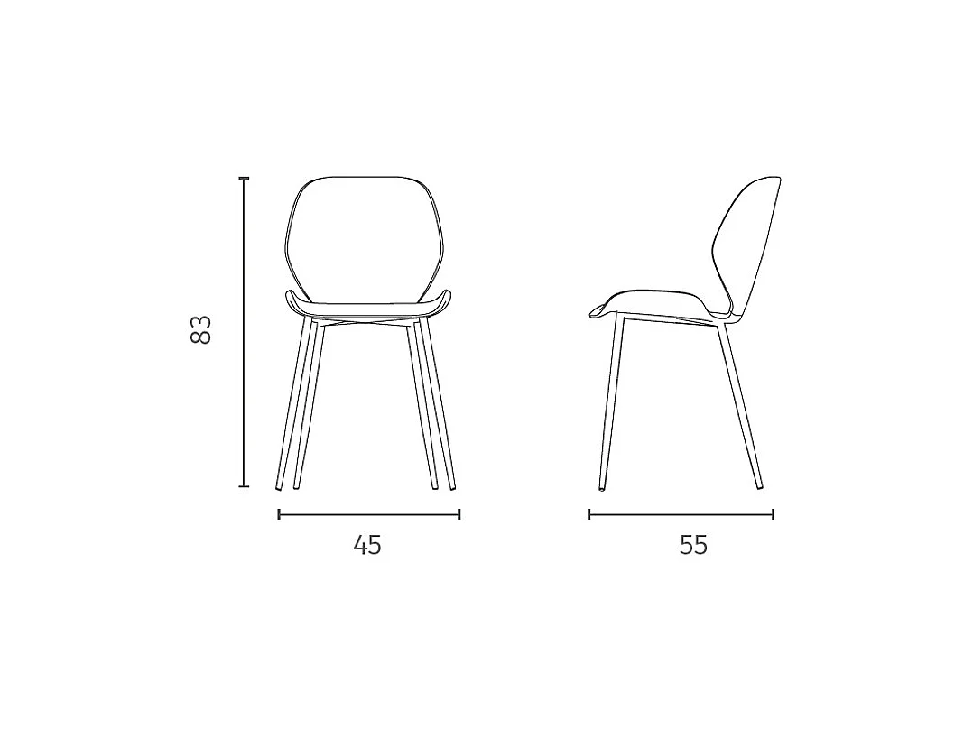 Diana - Rode soft touch stoel 4 stuks