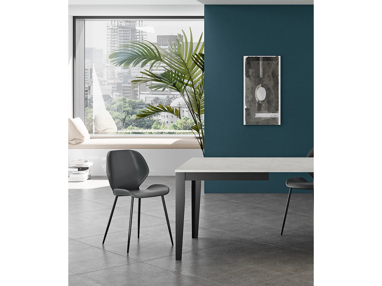 Diana - Sedia nera soft touch 4 pz