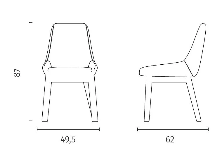 Vera Chaise en tissu beige 4 pcs