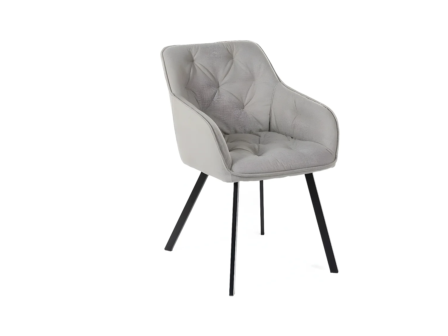 Elsa Chaise en tissu gris foncé 2 pcs