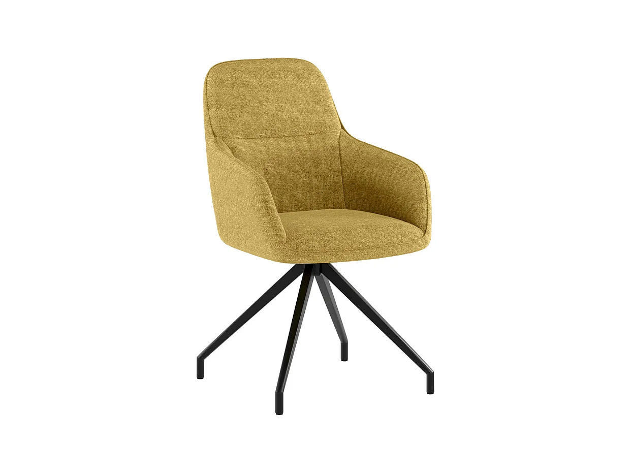 Gaia Chaise en tissu jaune 2 pcs