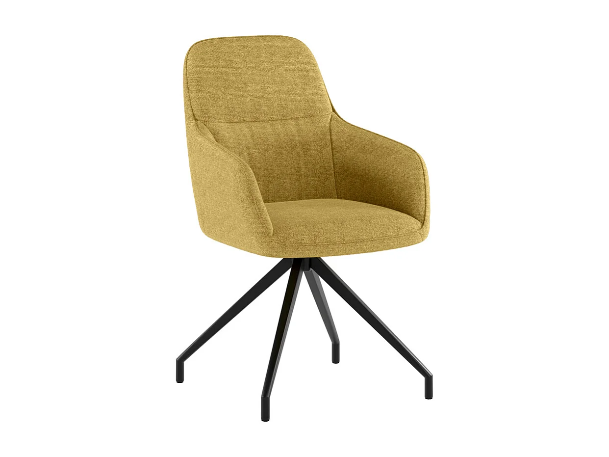 Gaia Chaise en tissu jaune 2 pcs