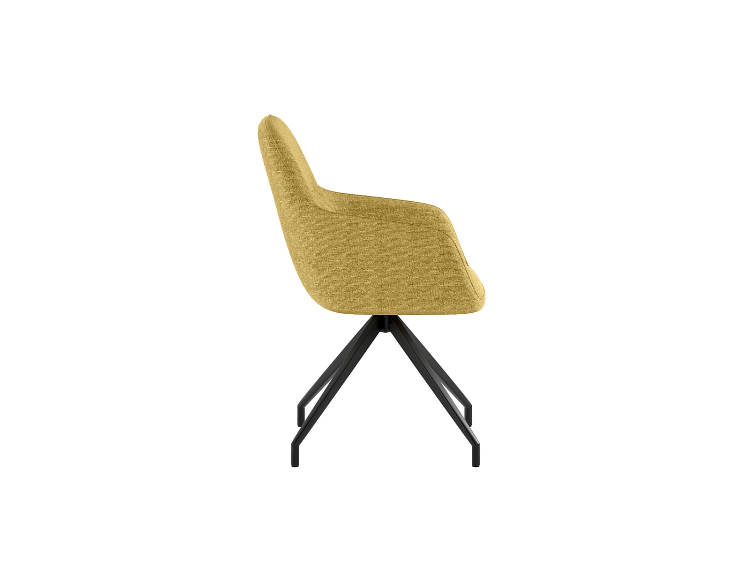 Gaia Chaise en tissu jaune 2 pcs