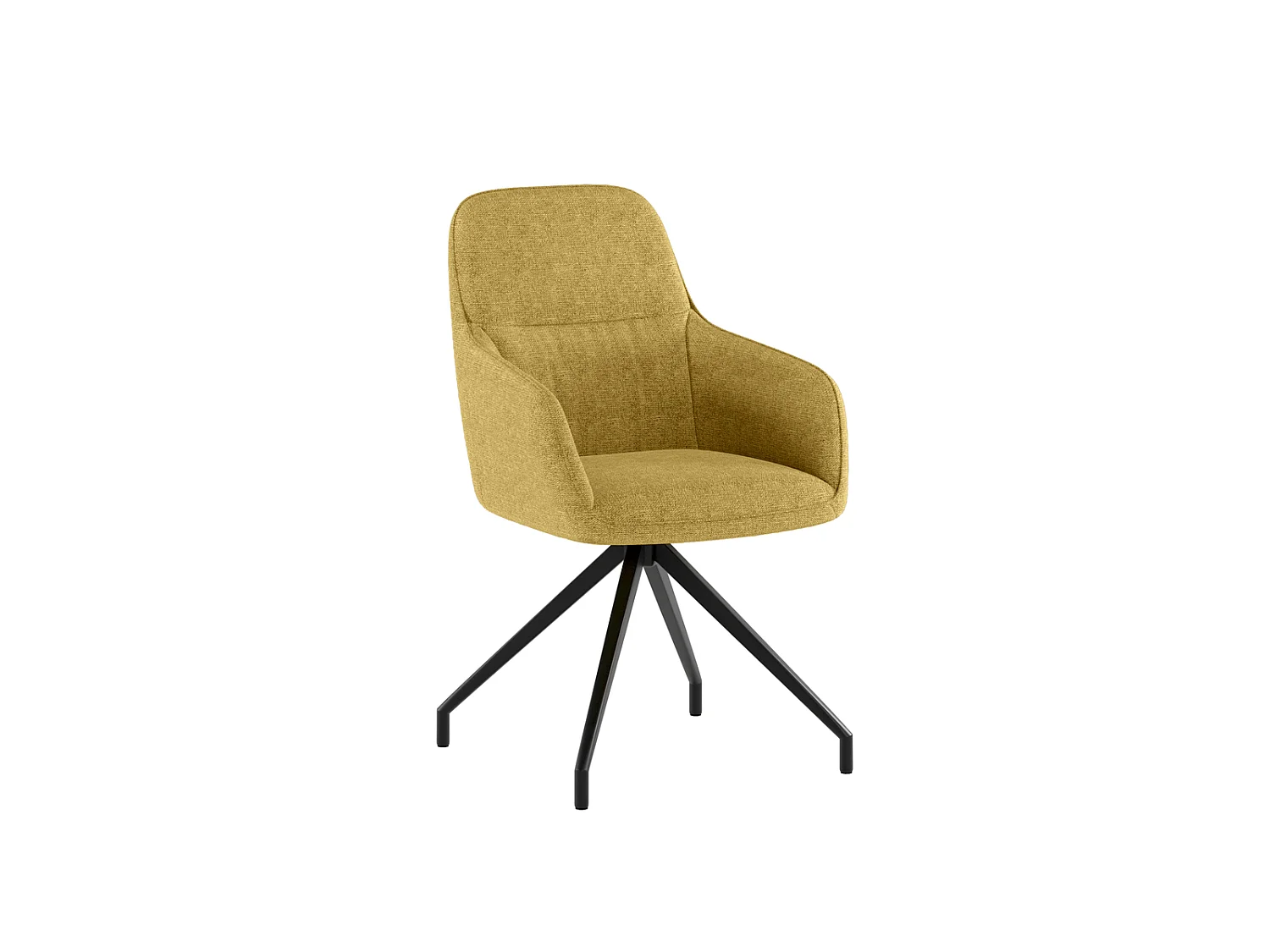 Gaia Chaise en tissu jaune 2 pcs