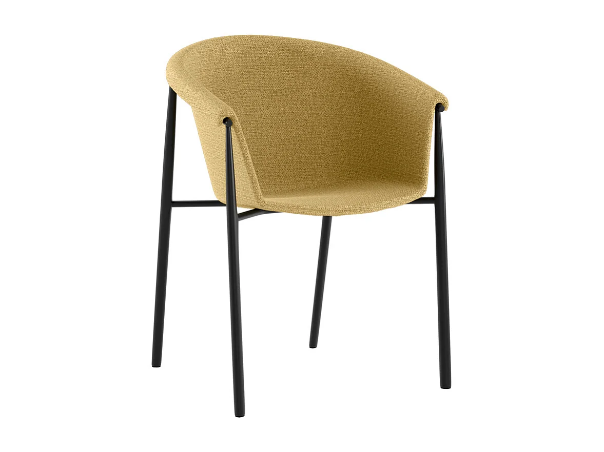 Nari - Cadeira de tecido amarelo 2 peças