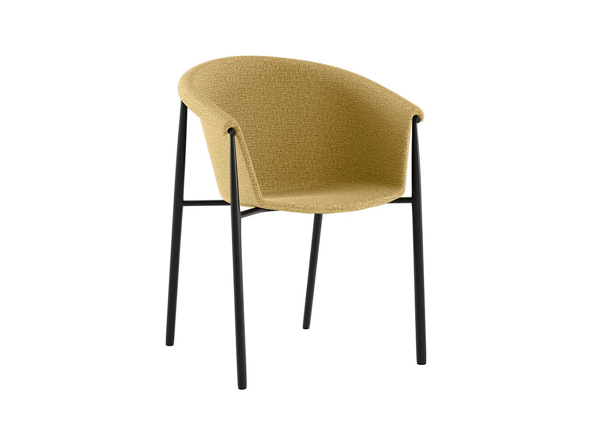 Nari Chaise en tissu jaune 2 pcs