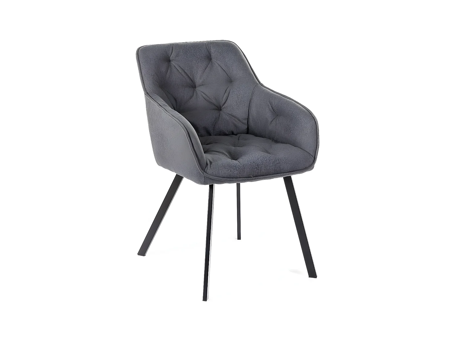 Elsa Chaise en tissu gris foncé 2 pcs