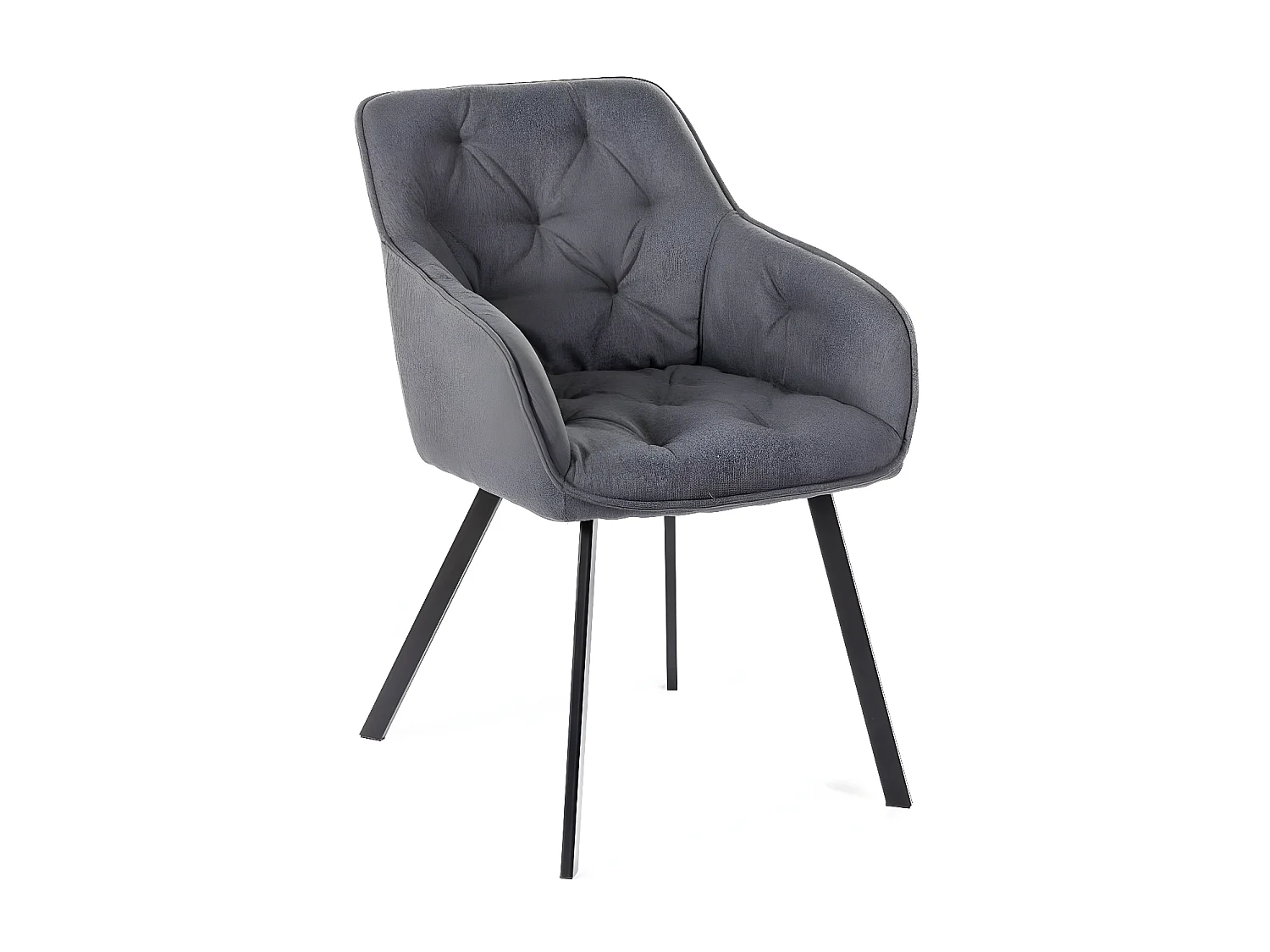 Elsa Chaise en tissu gris foncé 2 pcs