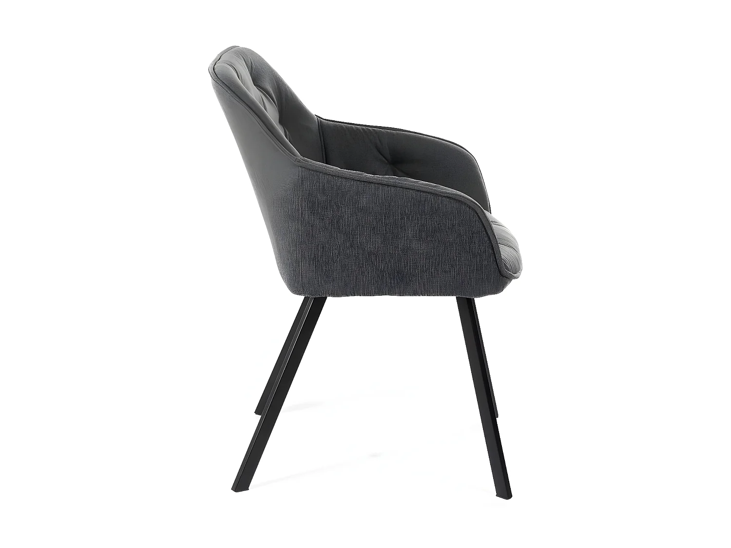 Elsa Chaise en tissu gris foncé 2 pcs