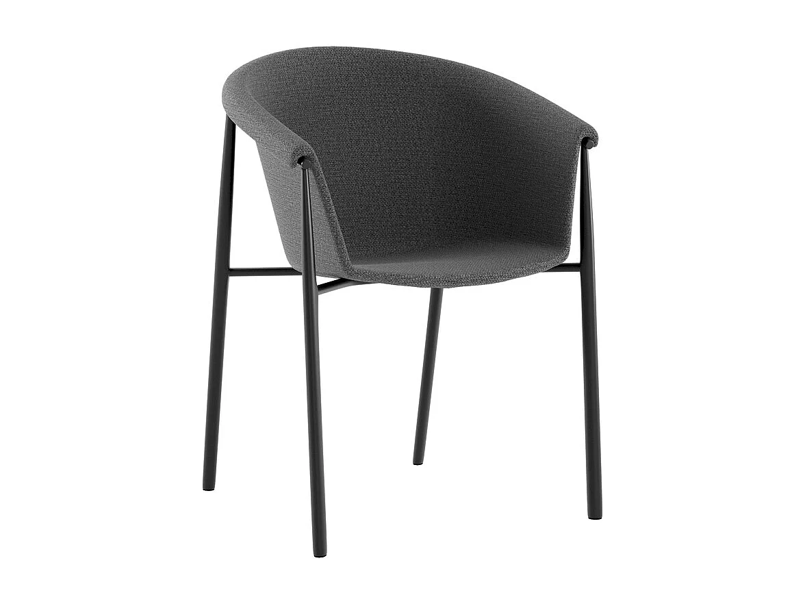 Nari - Stoel in donkergrijze stof 2 st