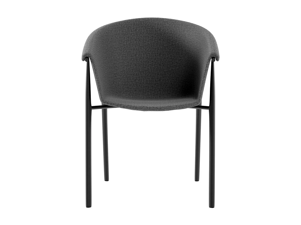 Nari - Stoel in donkergrijze stof 2 st