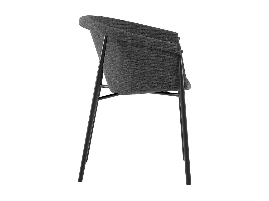 Nari - Stoel in donkergrijze stof 2 st