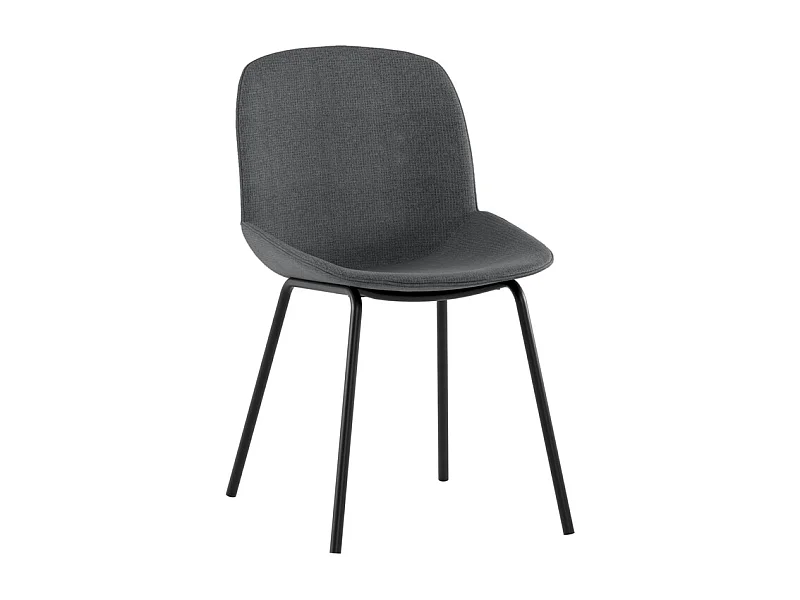 Eva Chaise en tissu gris foncé 4 pcs