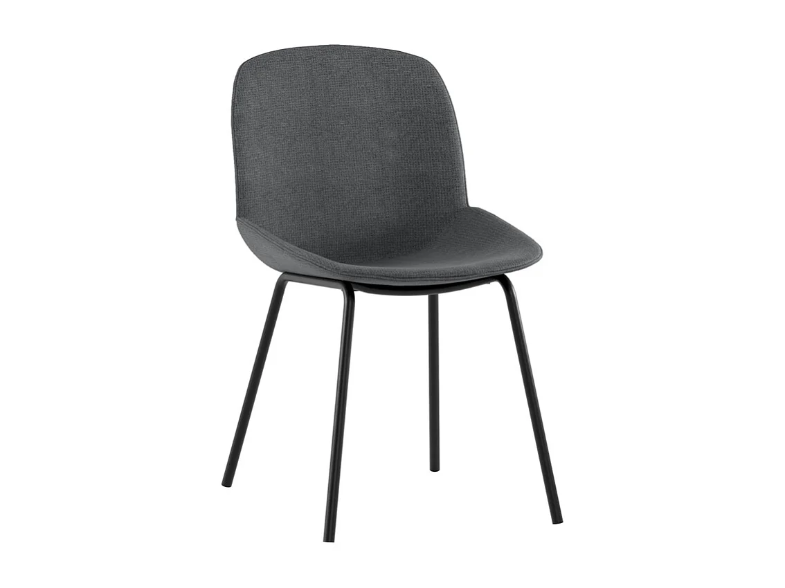 Eva Chaise en tissu gris foncé 4 pcs