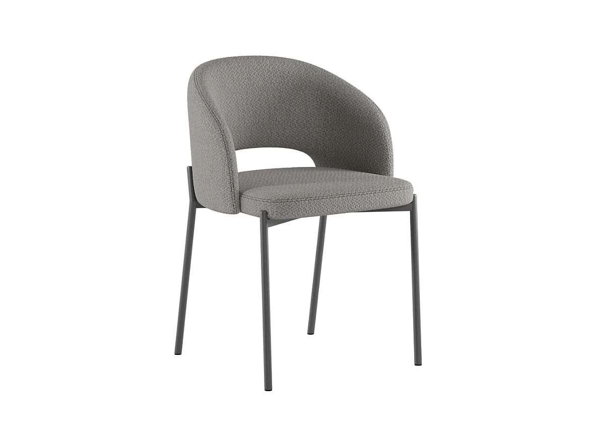 Greta Chaise en tissu gris 2 pcs