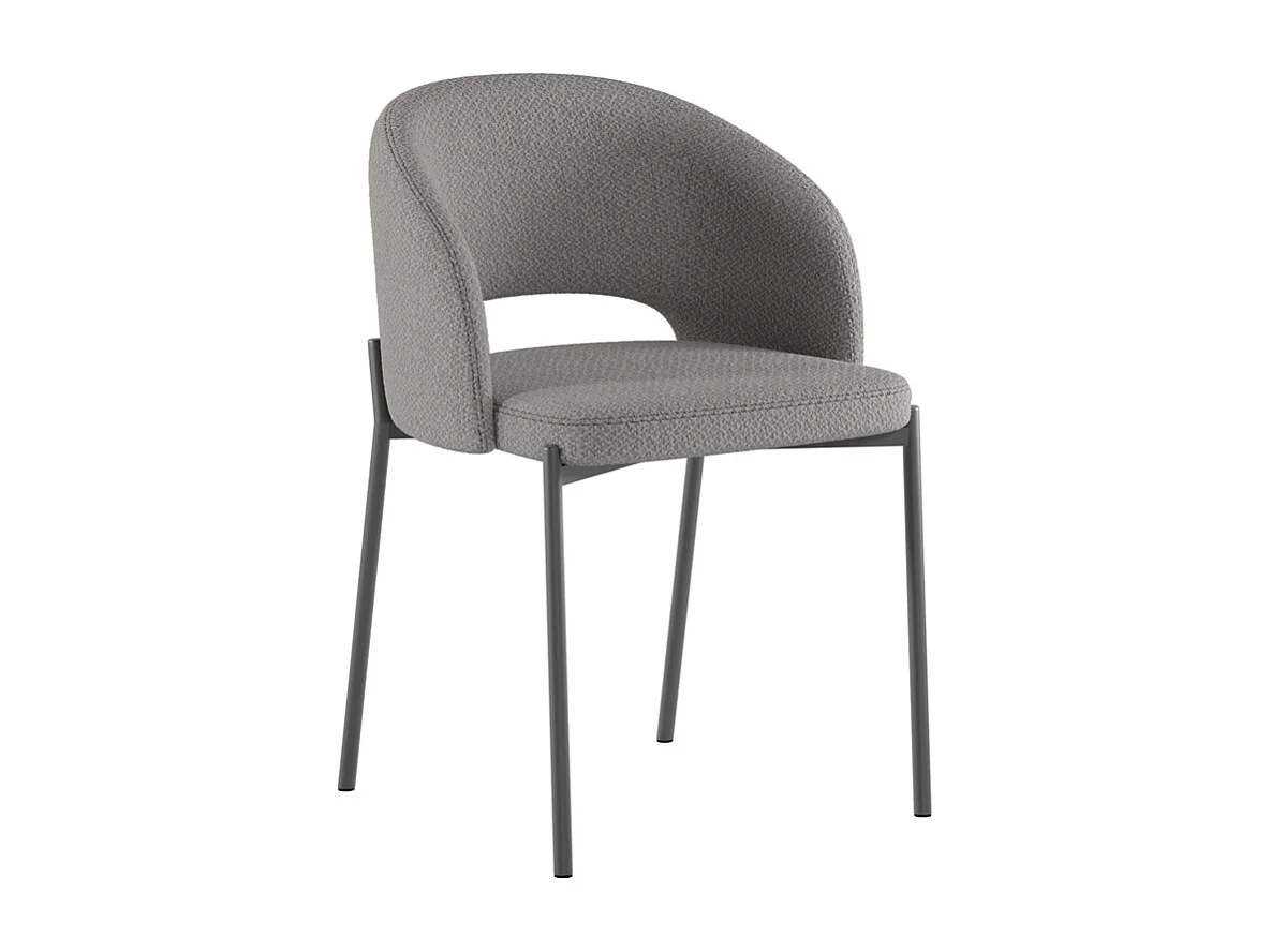 Greta Chaise en tissu gris 2 pcs