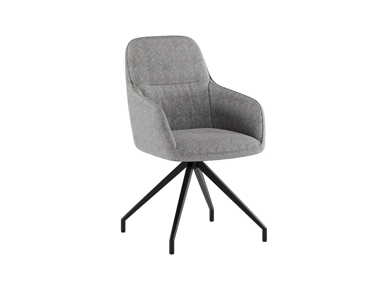 Gaia Chaise en tissu gris foncé 2 pcs