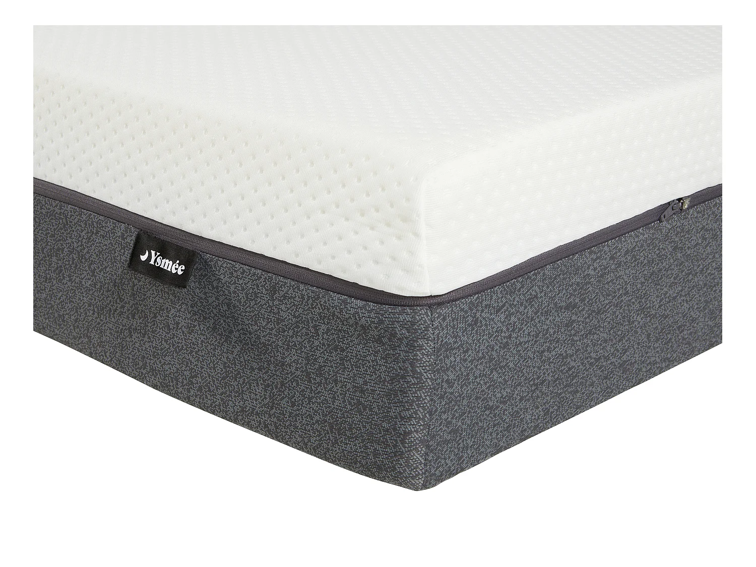 Ensemble 180 x 200 cm sommier coffre naturel clair + matelas hybride ressorts ensachés accueil mémoire de forme et mousse 7 zones déhoussable ép.25cm - KEPUR de YSMÉE