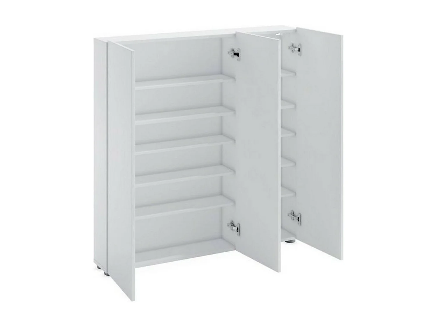 Étagère à Chaussures Espace, Blanc, 110x115x19 cm, Seven Design