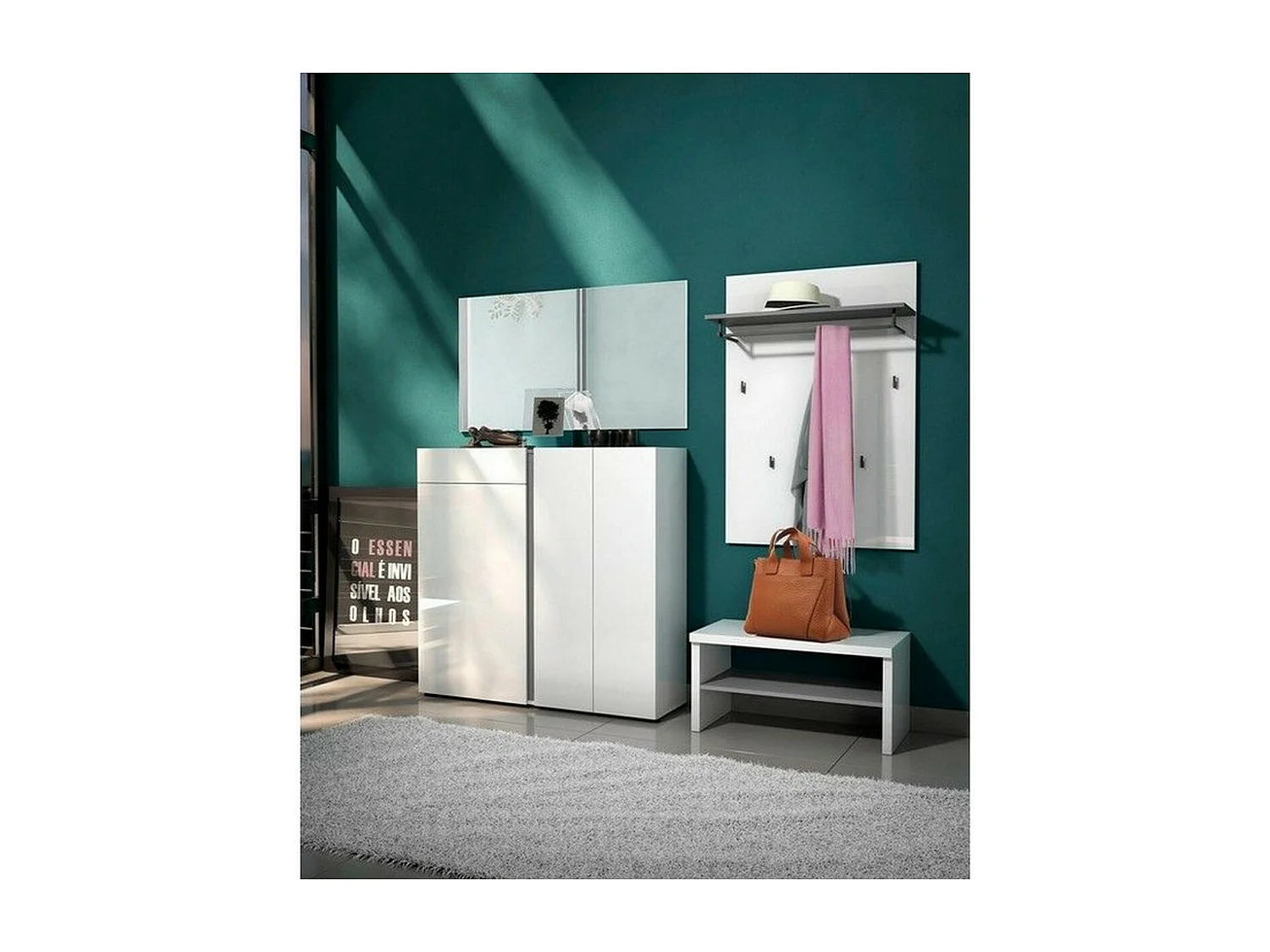 Ławka Artium, Biały, 80x40x40 cm, Seven Design