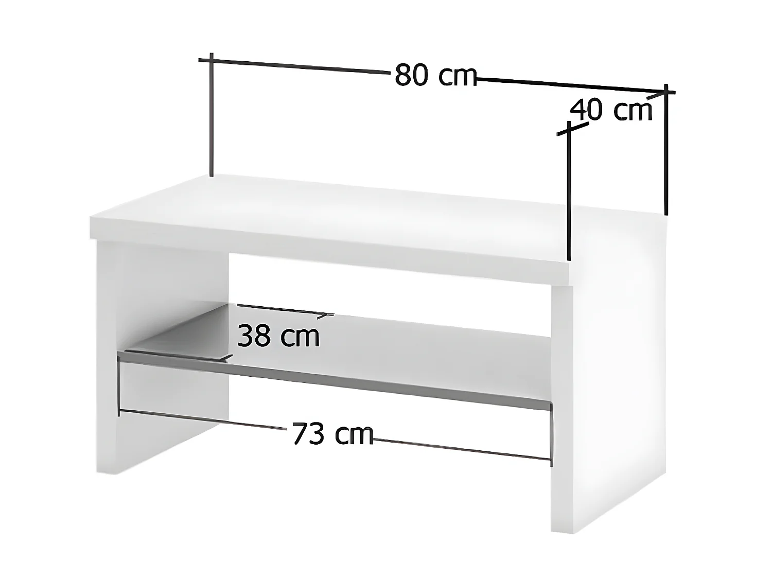 Ławka Artium, Biały, 80x40x40 cm, Seven Design