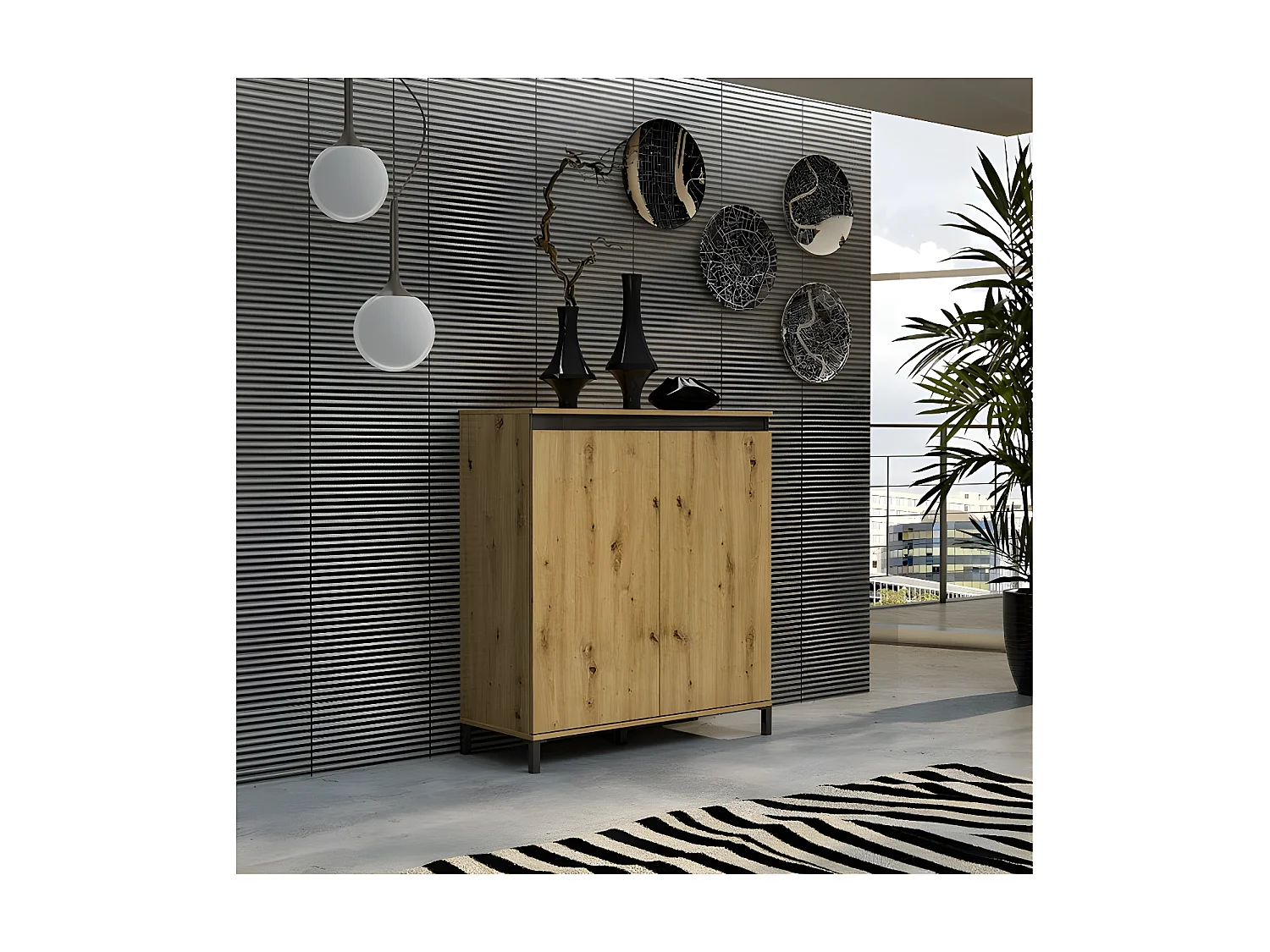 Multifunctionele Kast Genie, Eik, 100x110x40 cm, Seven Design