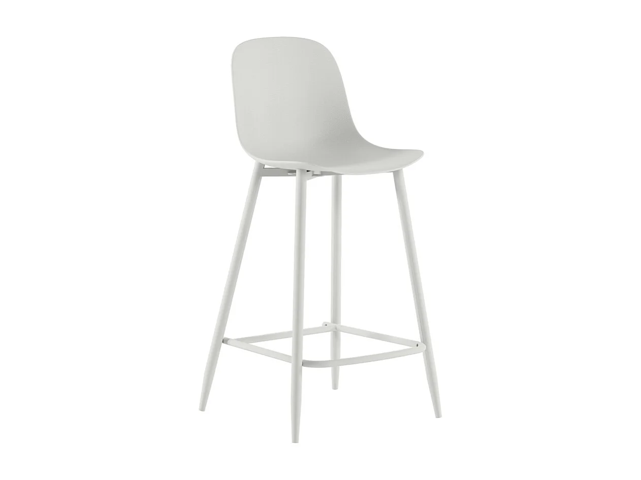 Frida Tabouret en polypropylène blanc Lot de 2 pcs
