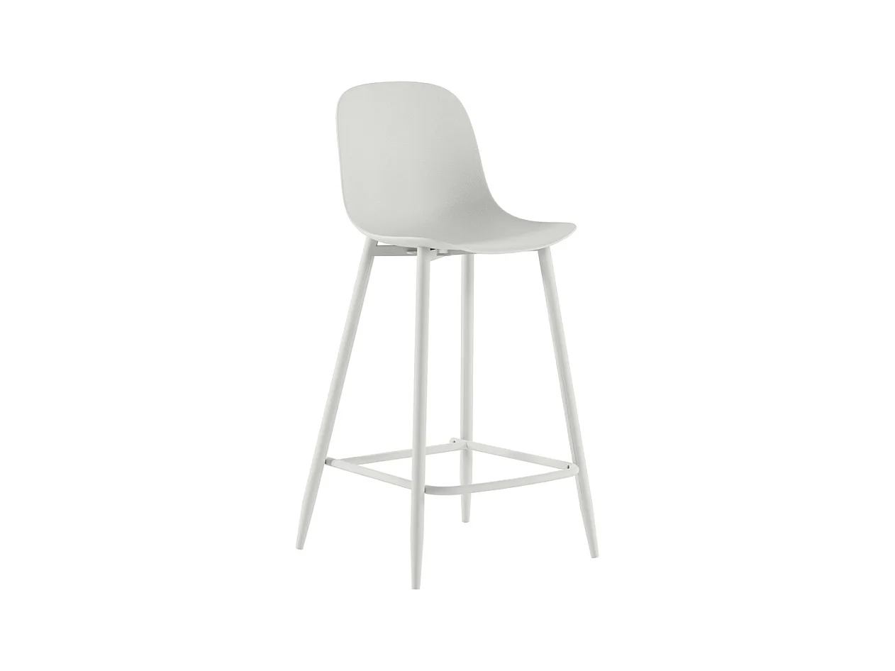 Frida Tabouret en polypropylène blanc Lot de 2 pcs