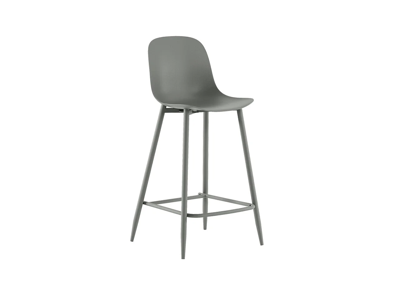 Frida Tabouret en polypropylène gris Lot de 4 pcs