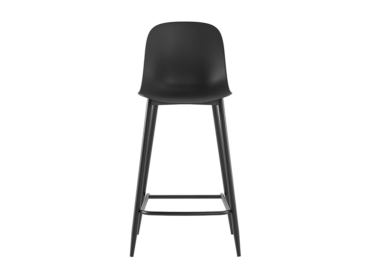 Frida Tabouret en polypropylène noir Lot de 2 pcs
