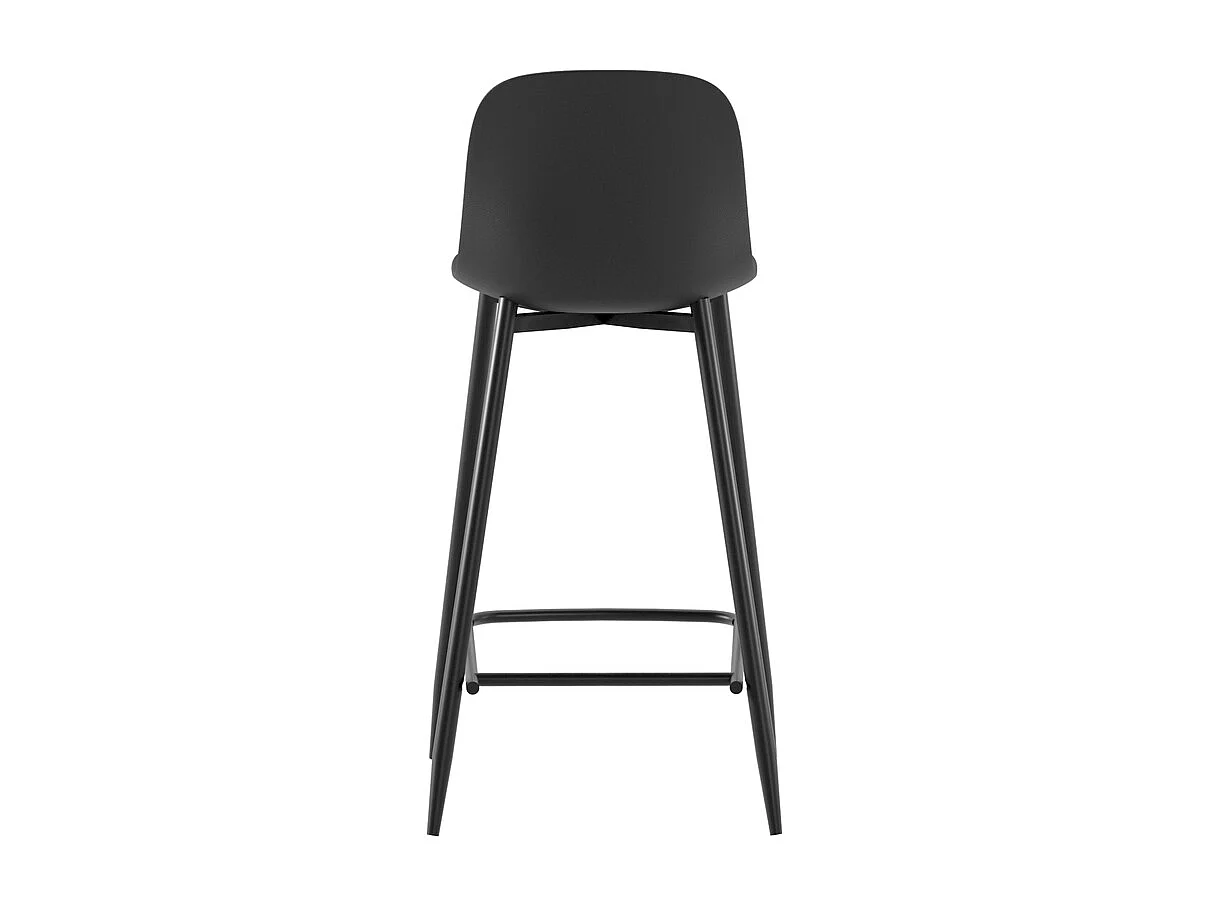 Frida Tabouret en polypropylène noir Lot de 2 pcs