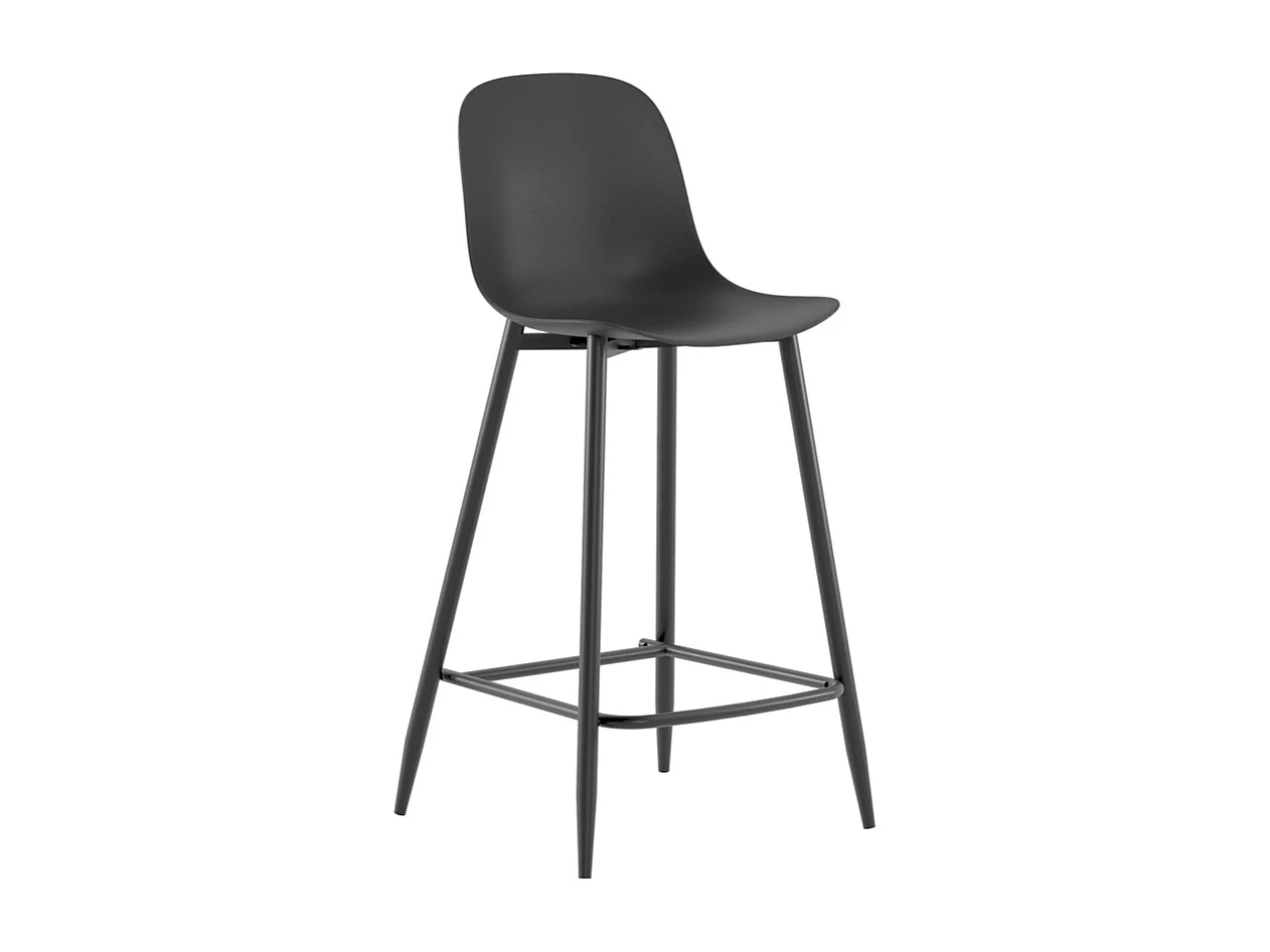 Frida Tabouret en polypropylène noir Lot de 2 pcs