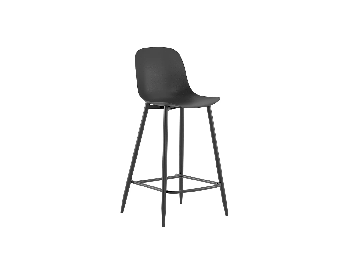 Frida – Schwarzer Hocker aus Polypropylen – 2er-Set